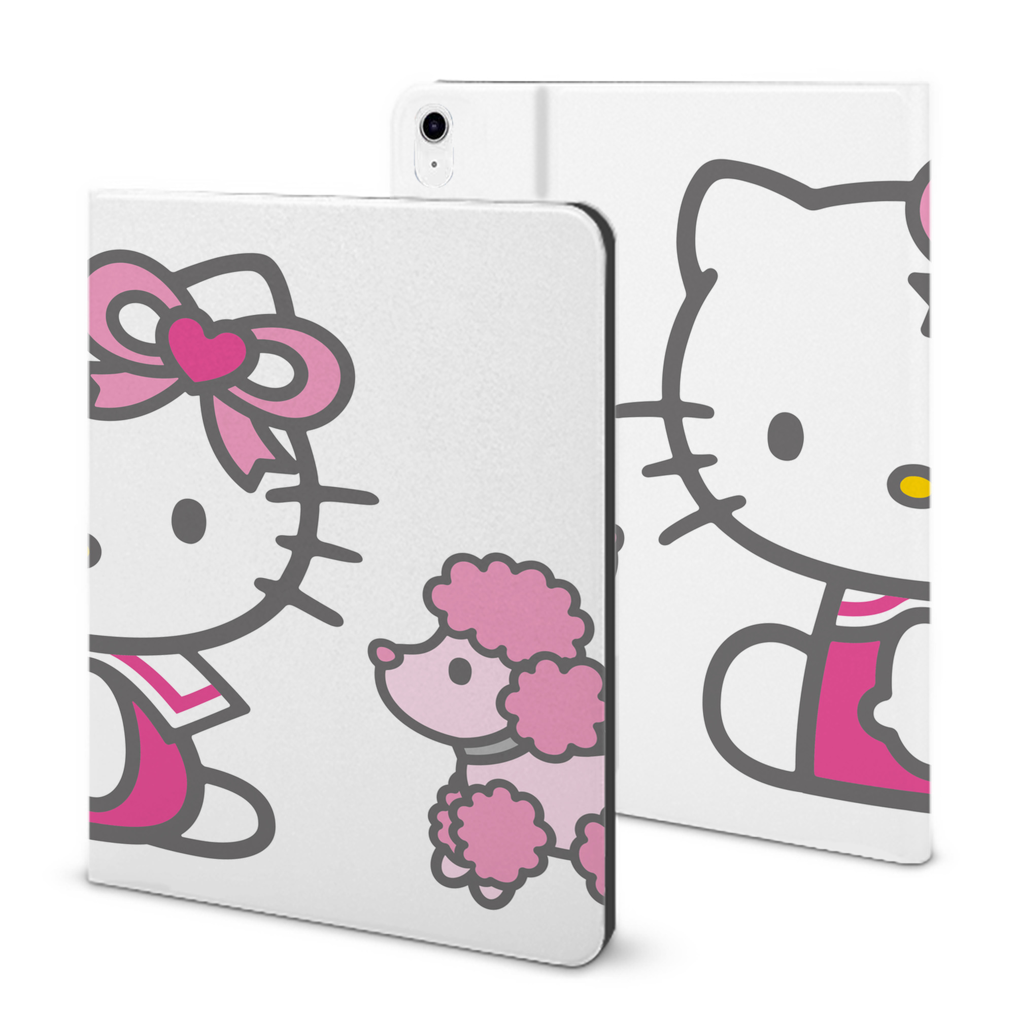 （画像用） Hello Kitty ハローキティ IPad ケース ブック型 PUレザー TPU 耐衝撃 軽量 薄型 ペン収納なし 全面保護 IPad 各モデル対応